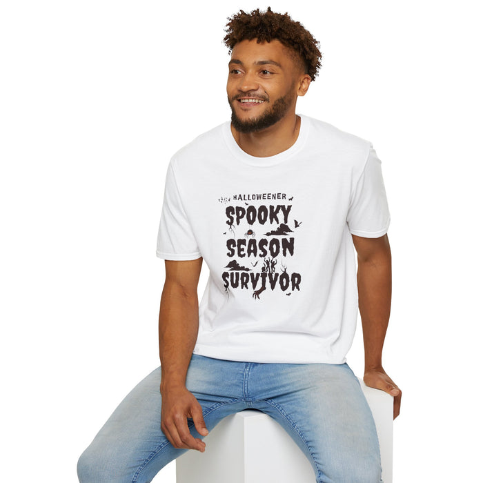 "Spooky Season Survivor' Unisex Softstyle T-Shirt.