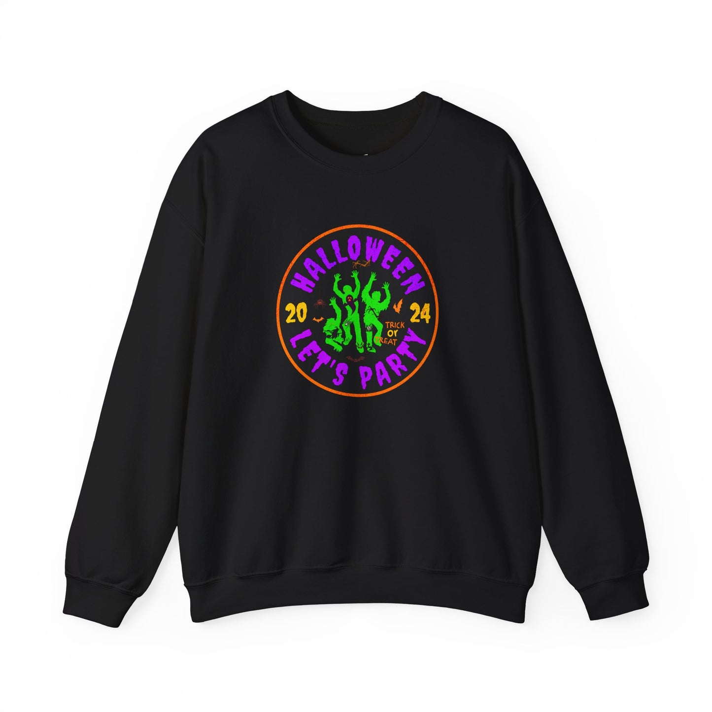 'Halloween 2024-Let's Party' Unisex Heavy Blend™ Crewneck Sweatshirt.