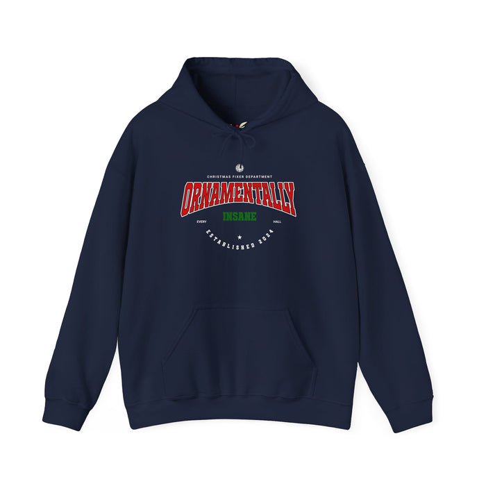 'Ornamentally Insane-Established 2024-' Unisex Heavy Blend™ Hooded Sweatshirt.