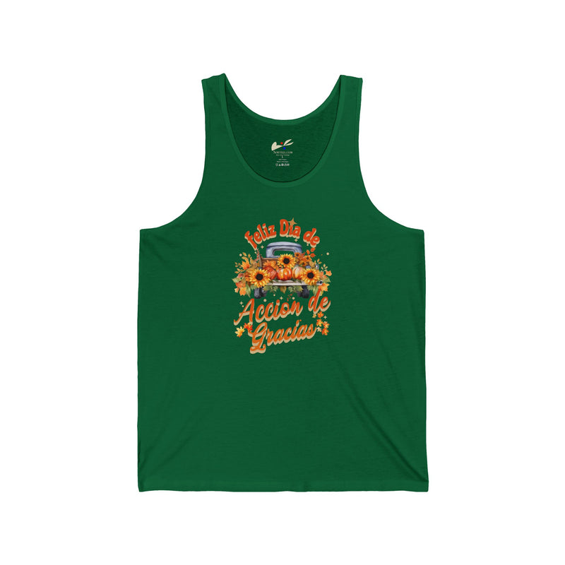 'Feliz Dia de Accion de Gracias' Unisex Jersey Tank.