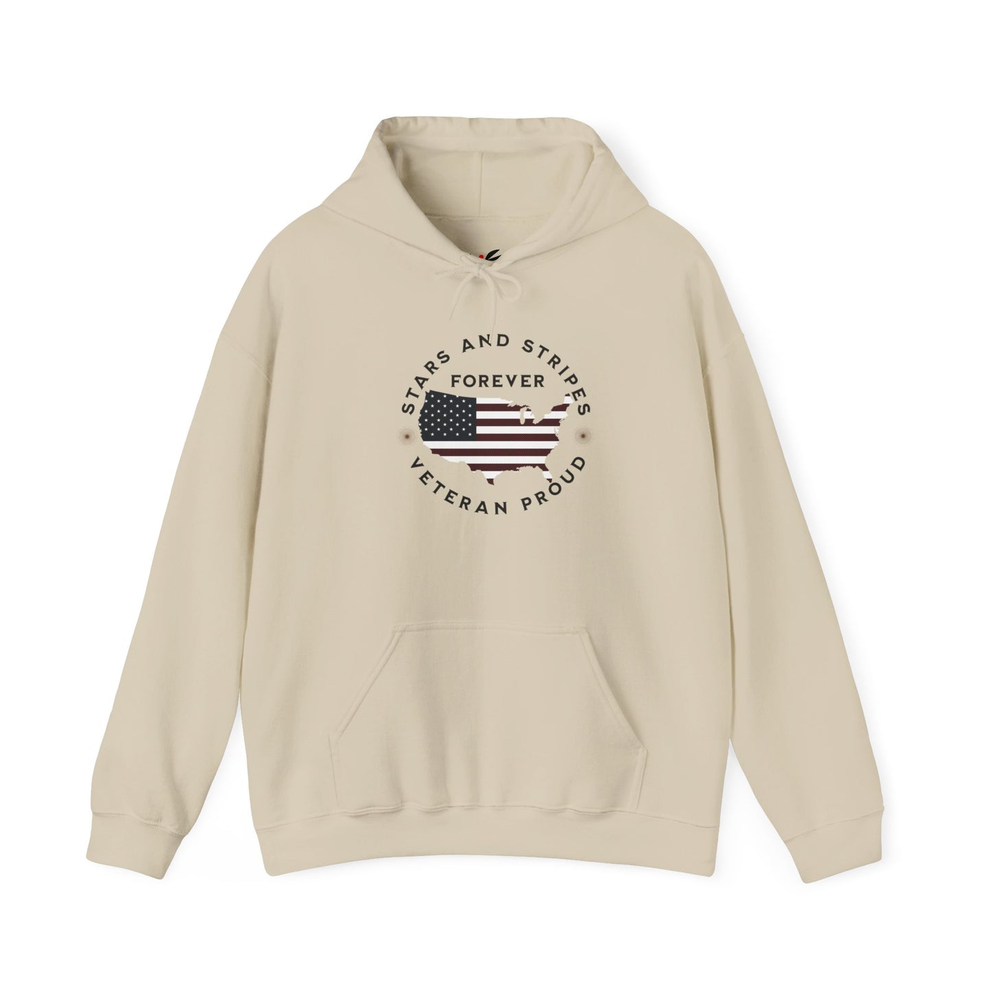 'Stars and Stripes Forever  -Veteran Proud-'  Unisex Heavy Blend™ Hooded Sweatshirt.