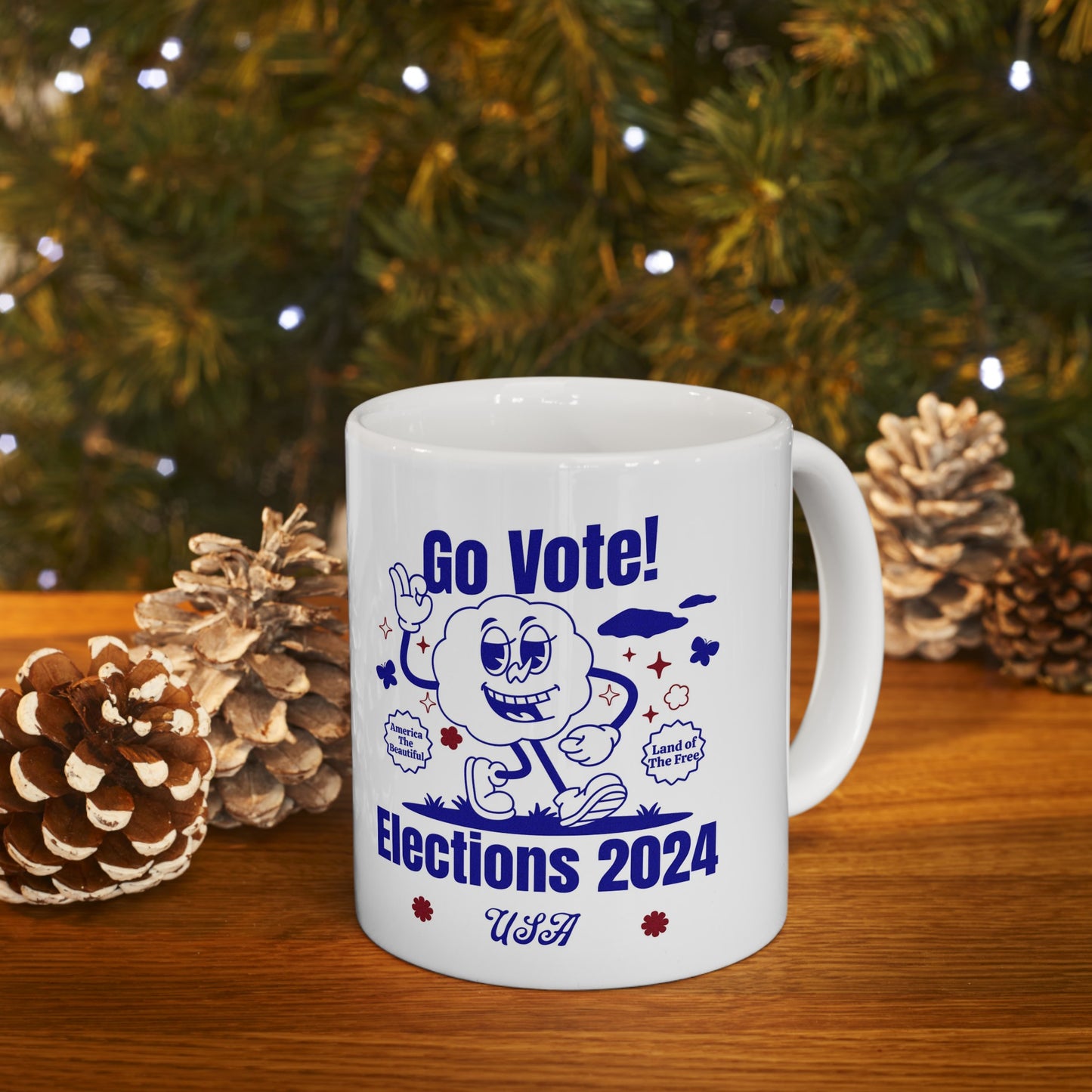 'Go Vote! Elections 2024 *USA*' White Ceramic Mug 11oz.