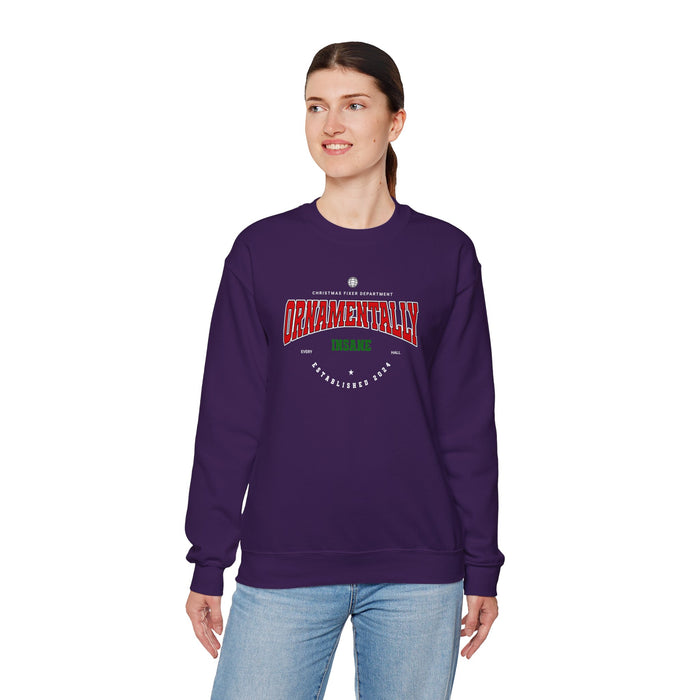 'Ornamentally Insane - Established 2024-' Unisex Heavy Blend™ Crewneck Sweatshirt.