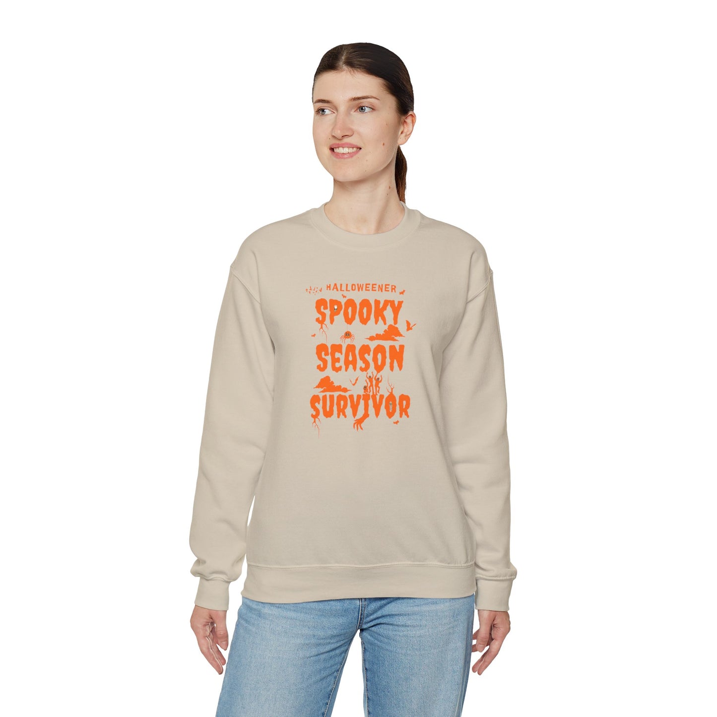 'Spooky Season Survivor' Unisex Heavy Blend™ Crewneck Sweatshirt.