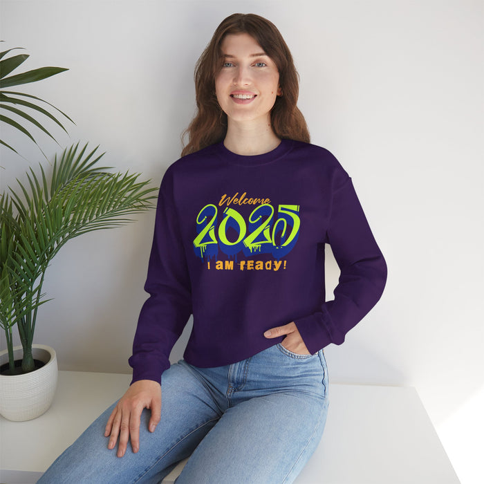 'Welcome 2025. I Am Ready' Unisex Heavy Blend™ Crewneck Sweatshirt.