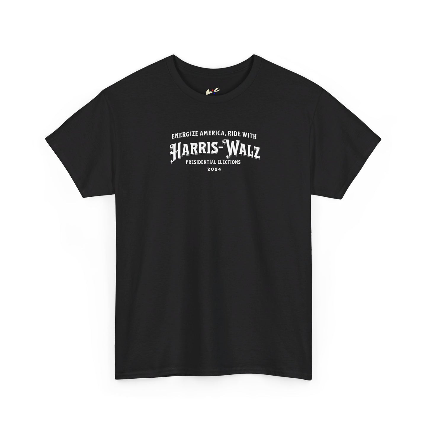 'Energize America, Ride With Harris-Walz! -Presidential Elections 2024.- ' Unisex Heavy Cotton Tee.