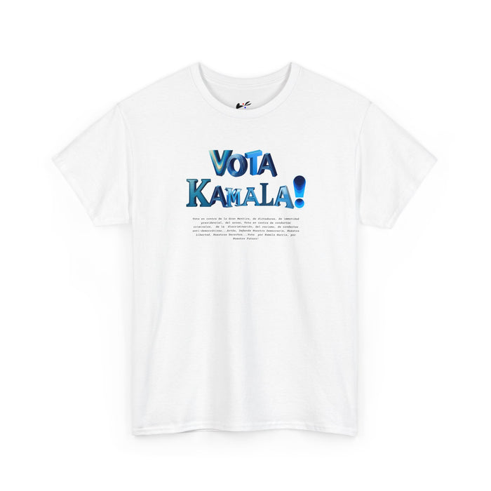 'Vota Kamala!, Vota en contra de la Gran Mentira, de dictaduras, de immunidad presidencial,  del acoso, Vota en contra de conductas criminales...' Unisex Heavy Cotton Tee