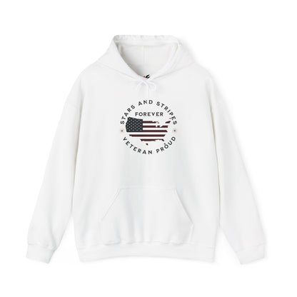 'Stars and Stripes Forever  -Veteran Proud-'  Unisex Heavy Blend™ Hooded Sweatshirt.