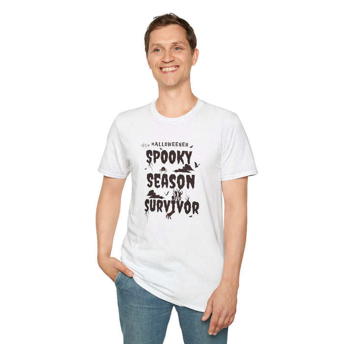 "Spooky Season Survivor' Unisex Softstyle T-Shirt.