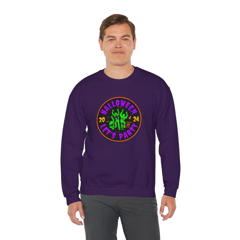'Halloween 2024-Let's Party' Unisex Heavy Blend™ Crewneck Sweatshirt.