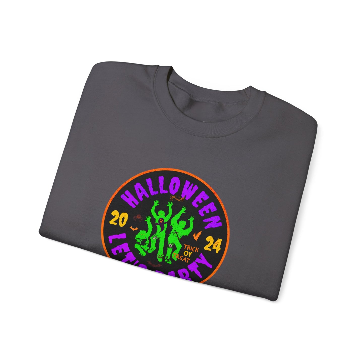 'Halloween 2024-Let's Party' Unisex Heavy Blend™ Crewneck Sweatshirt.