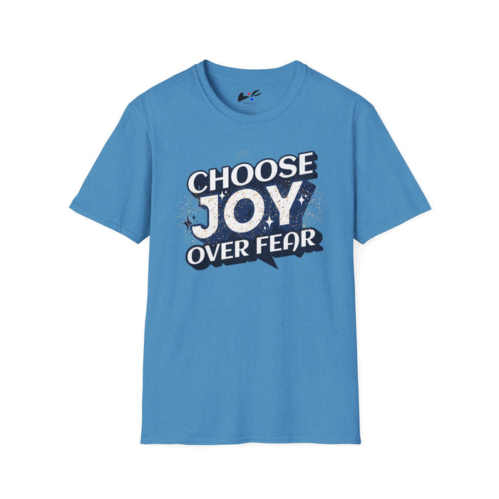 'Choose Joy Over Fear' Unisex Softstyle T-Shirt - Inspirational Graphic Tee for Positivity.