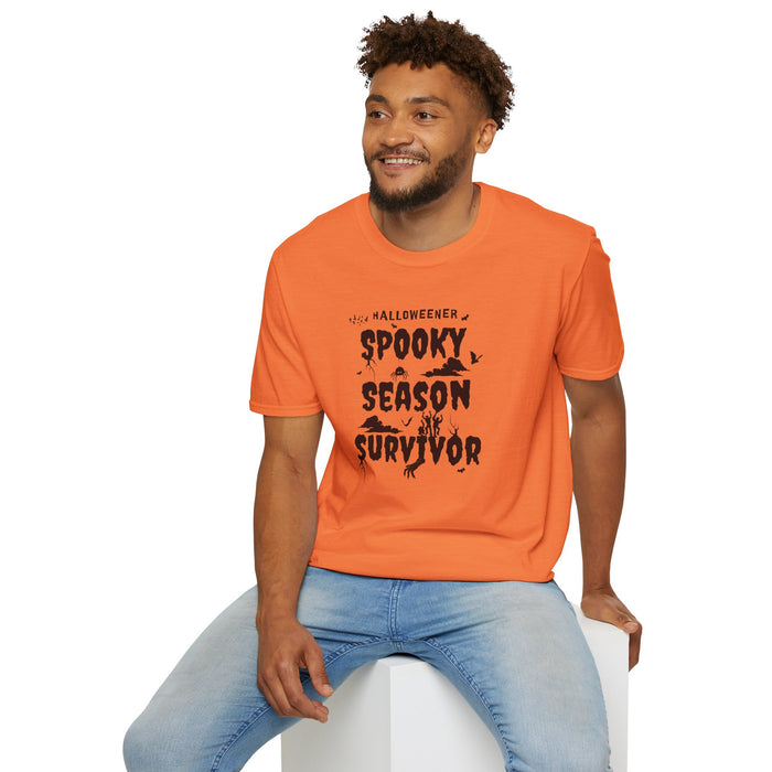 "Spooky Season Survivor' Unisex Softstyle T-Shirt.