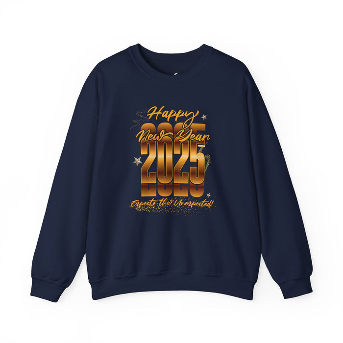 'Happy New Year's 2025, Expect the Unexpected' Sweatshirts Unisex Heavy Blend™ Crewneck Sweatshirt.