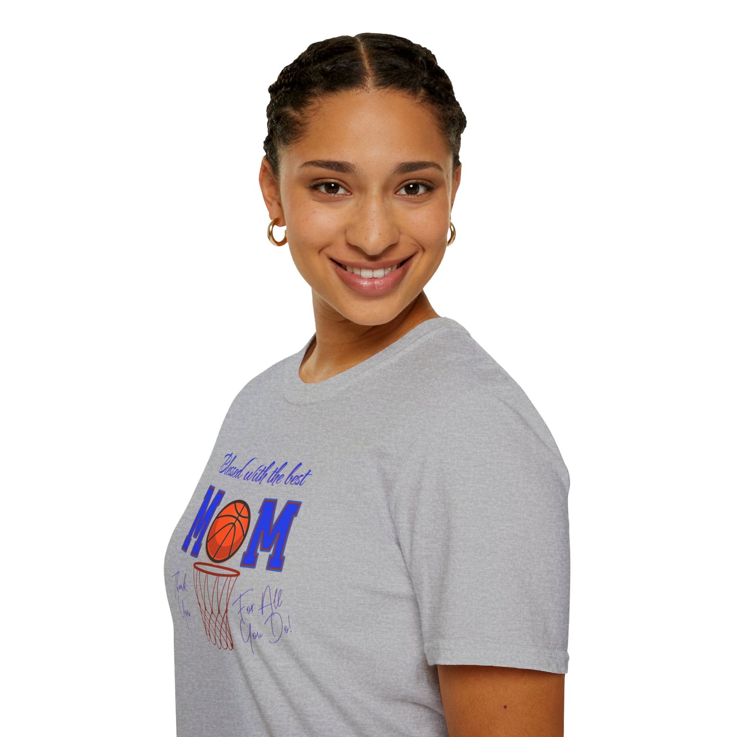 'Blessed with The Best Mom, Thank You For All You Do! Unisex Softstyle T-Shirt.