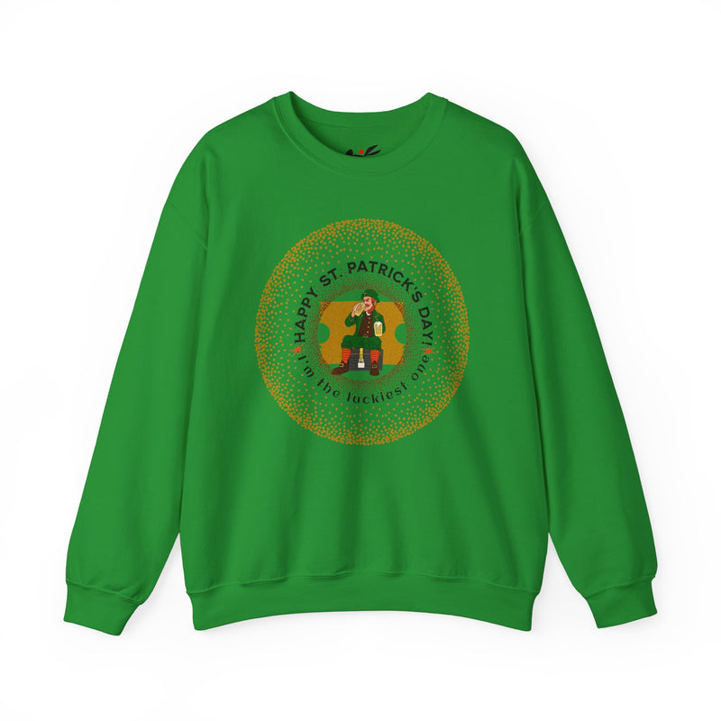 Happy St. Patrick's Day! I am the Luckiest One! Unisex Heavy Blend™ Crewneck Sweatshirt.
