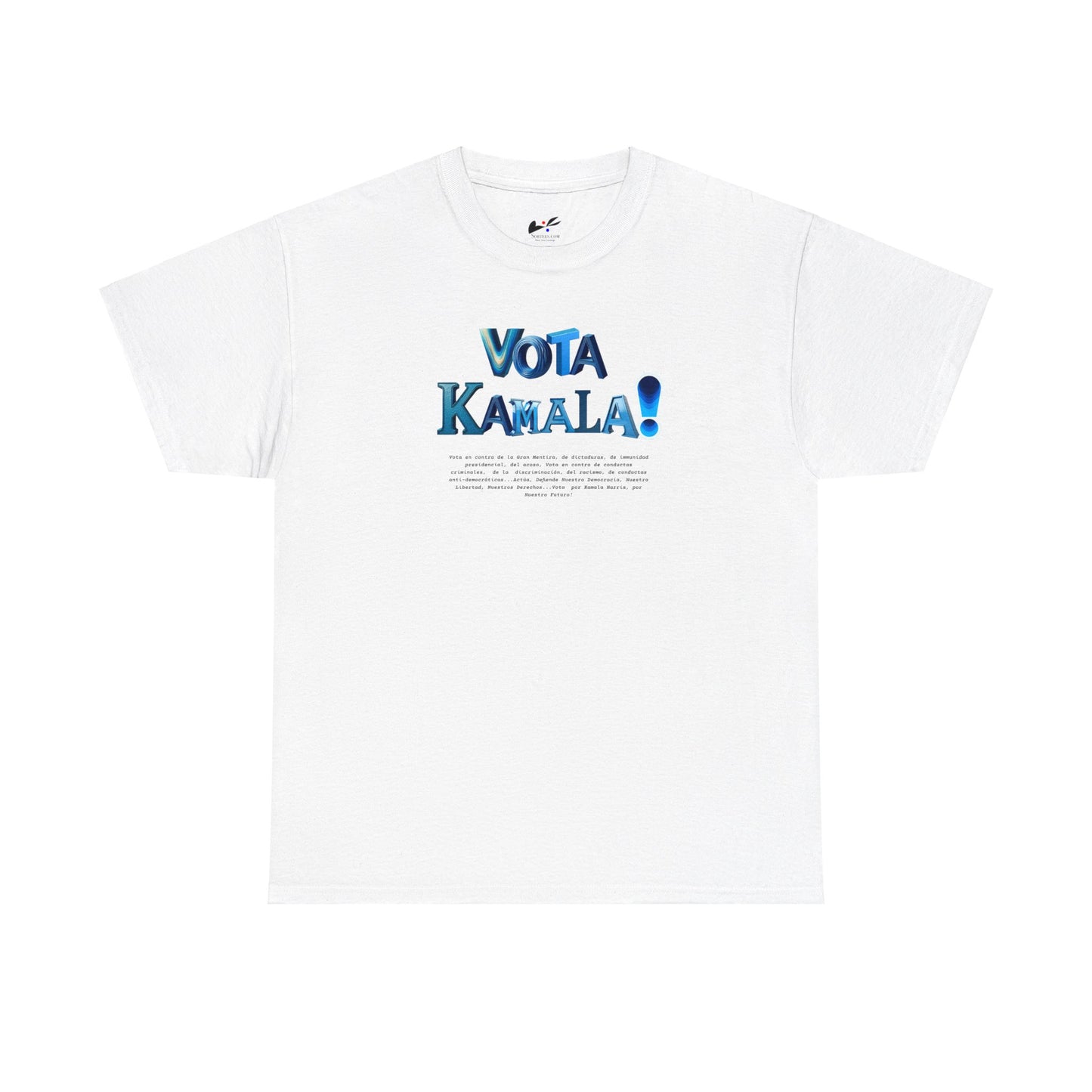 'Vota Kamala!, Vota en contra de la Gran Mentira, de dictaduras, de immunidad presidencial,  del acoso, Vota en contra de conductas criminales...' Unisex Heavy Cotton Tee