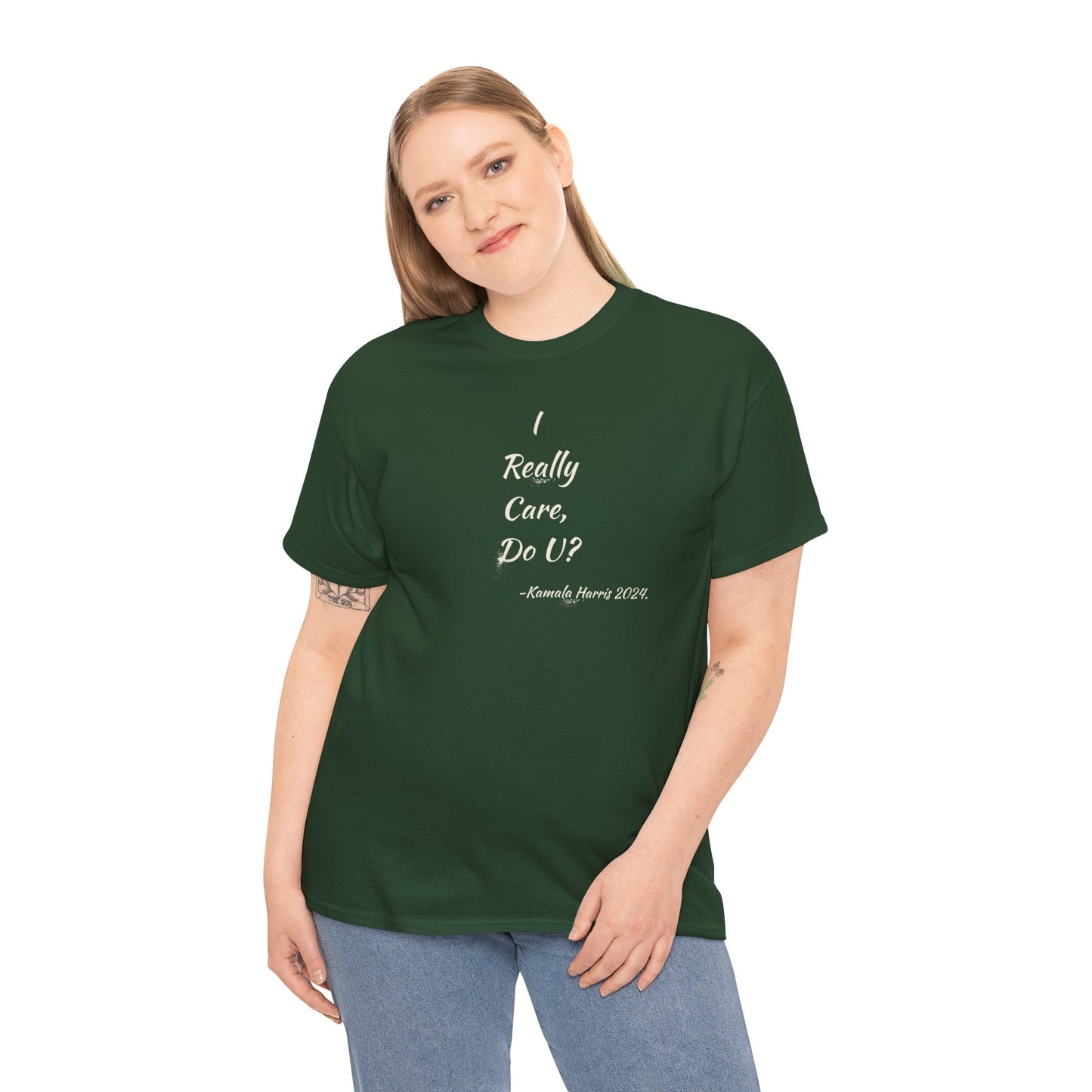 ' I Really Care, Do U? Kamala Harris 2024.' Unisex Heavy Cotton Tee.