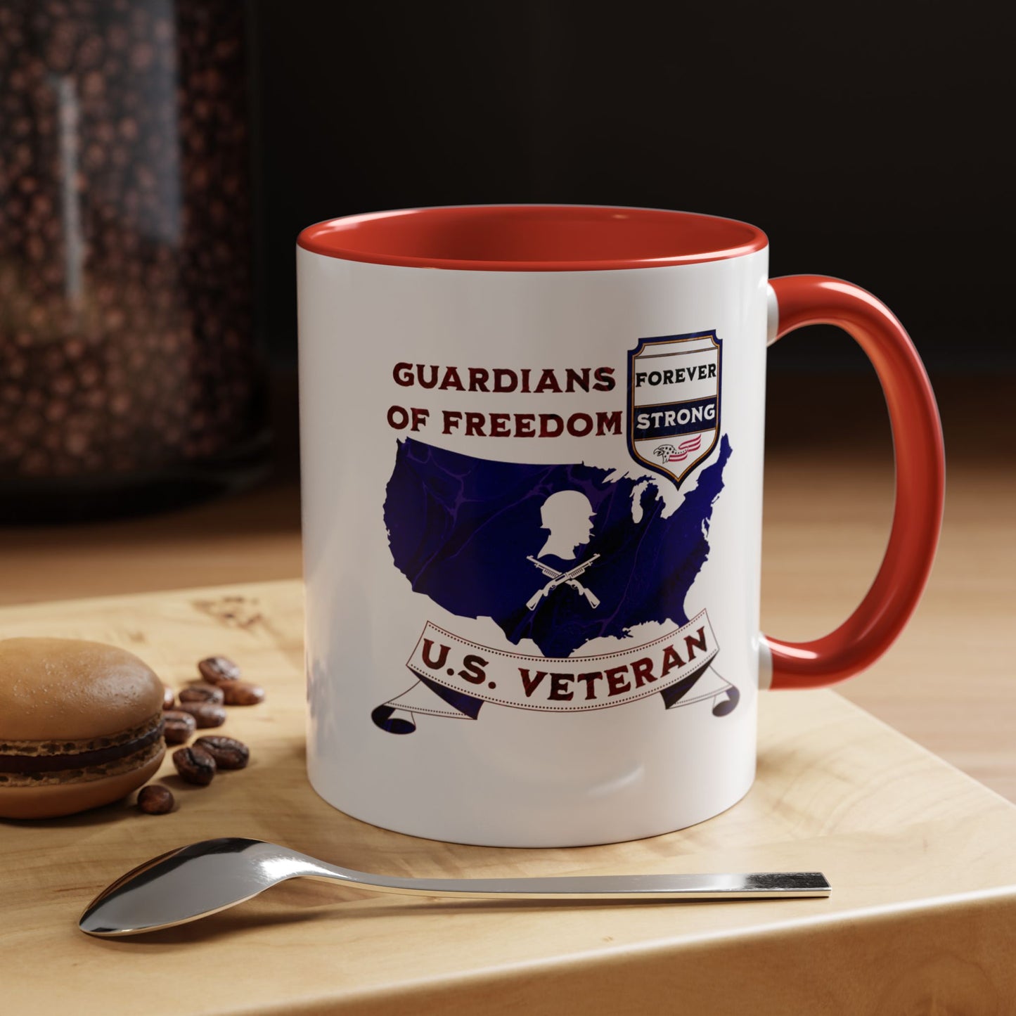 'Guardians Of Freedom, U.S. Veteran -Forever Strong-' Accent Coffee Mug, 11oz.