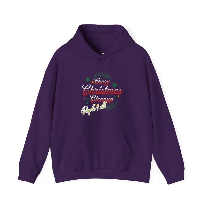'Crazy Christmas Cleanup-People & All' Unisex Heavy Blend™ Hooded Sweatshirt.