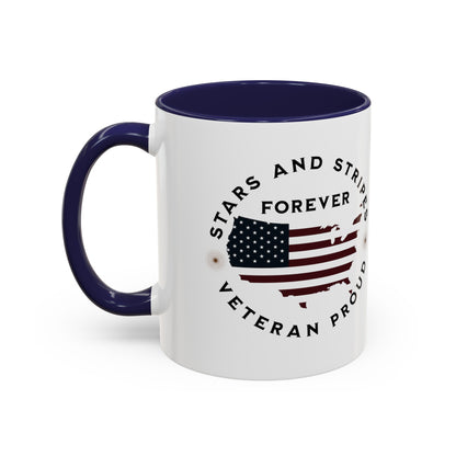 'Stars and Stripes Forever -Veteran Proud-' Accent Coffee Mug, 11oz