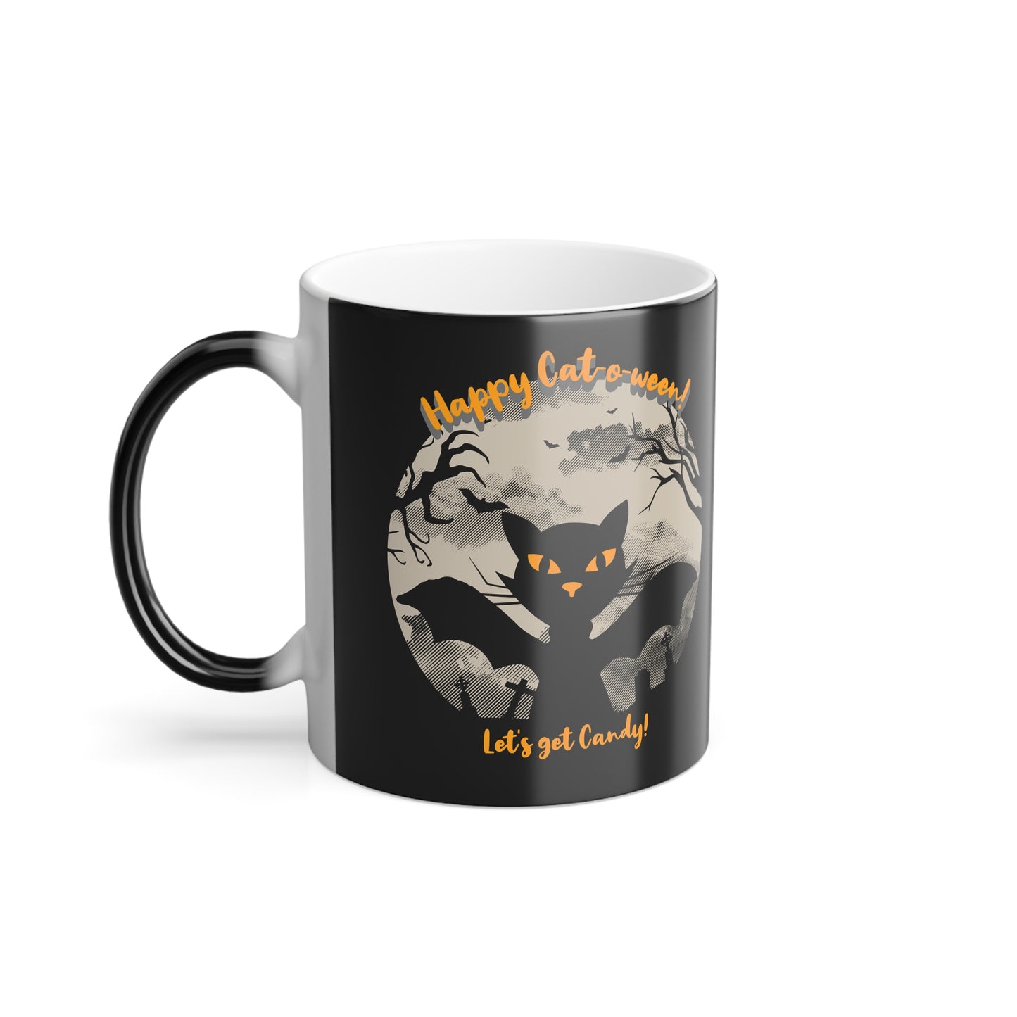 'Happy Cat-0-ween! Let's Get Candy! Color Morphing Mug, 11oz.