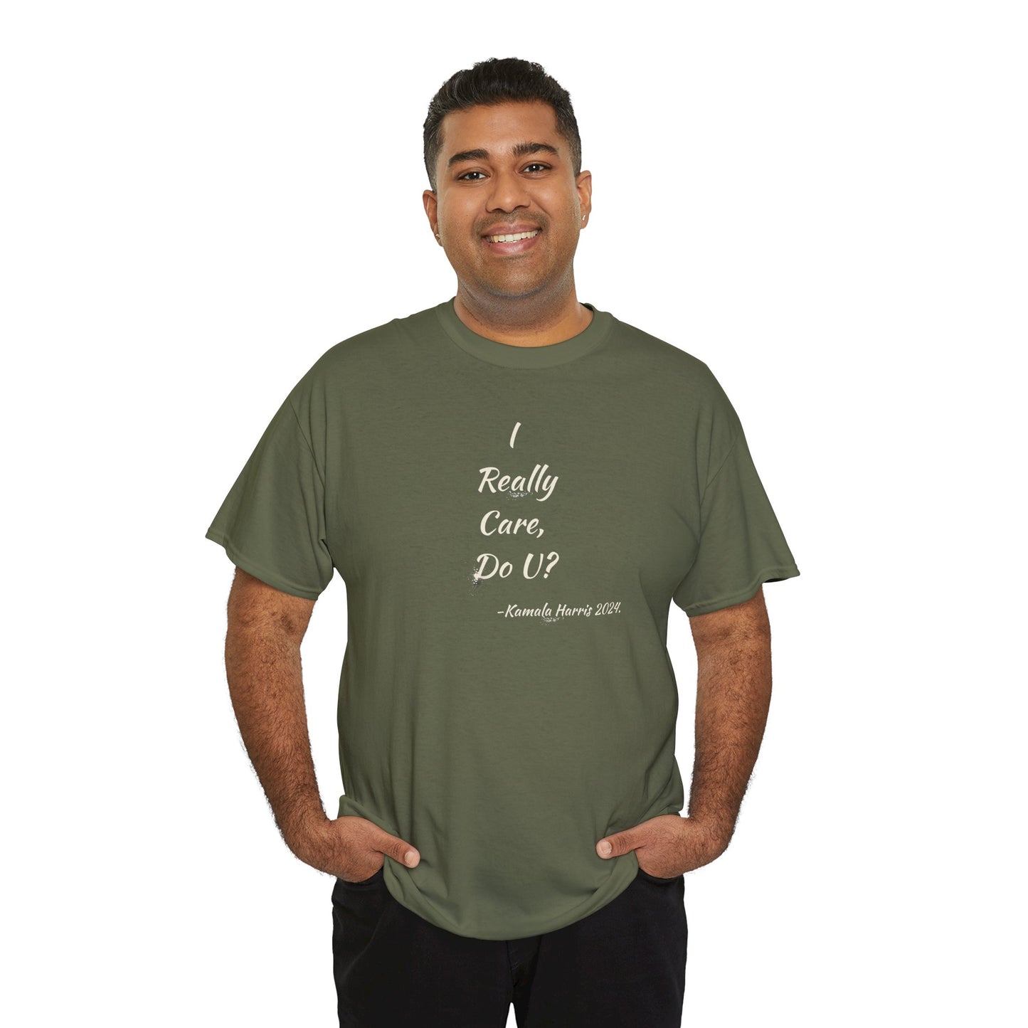 ' I Really Care, Do U? Kamala Harris 2024.' Unisex Heavy Cotton Tee.