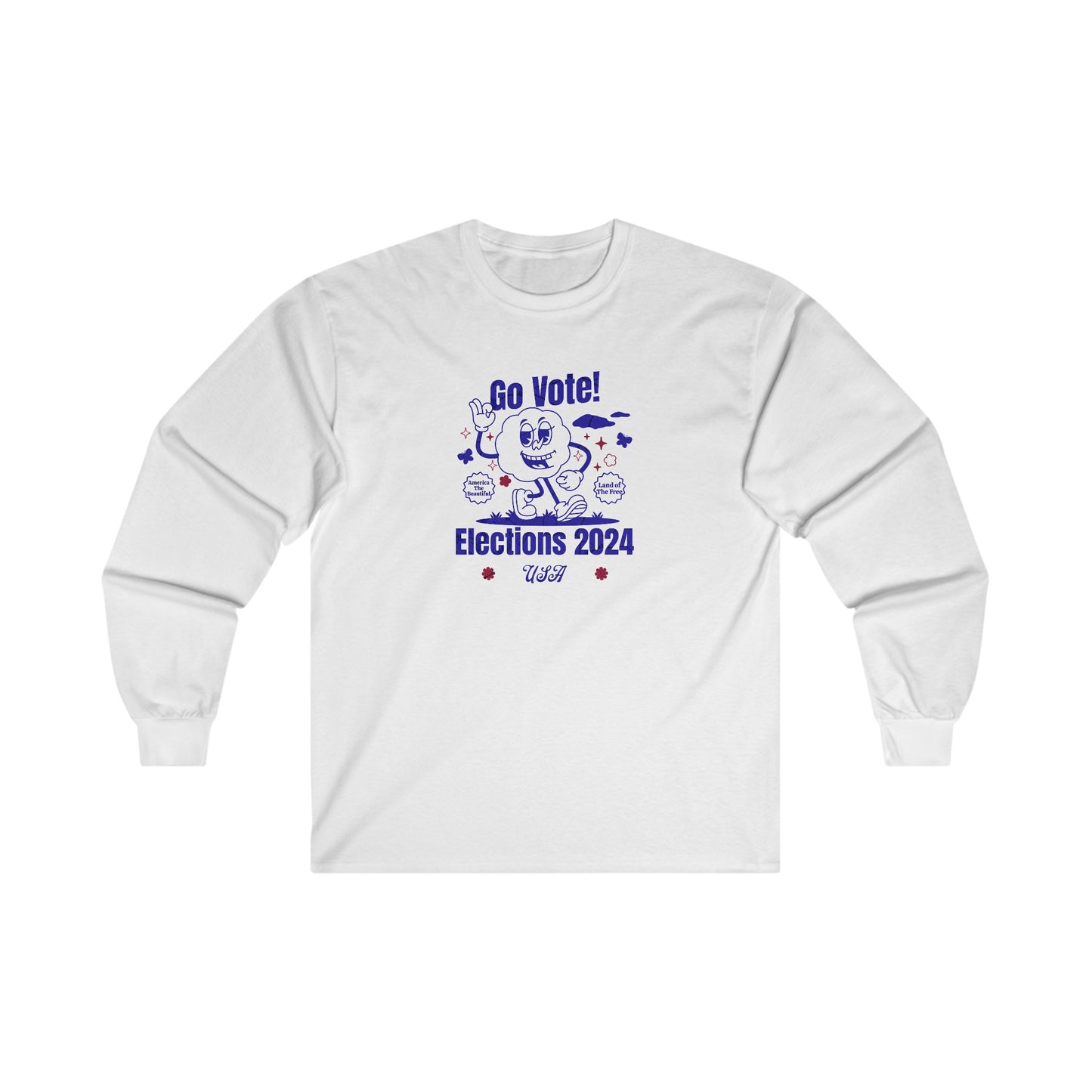 'Go Vote! Elections 2024 *USA*' Unisex Ultra Cotton Long Sleeve Tee.