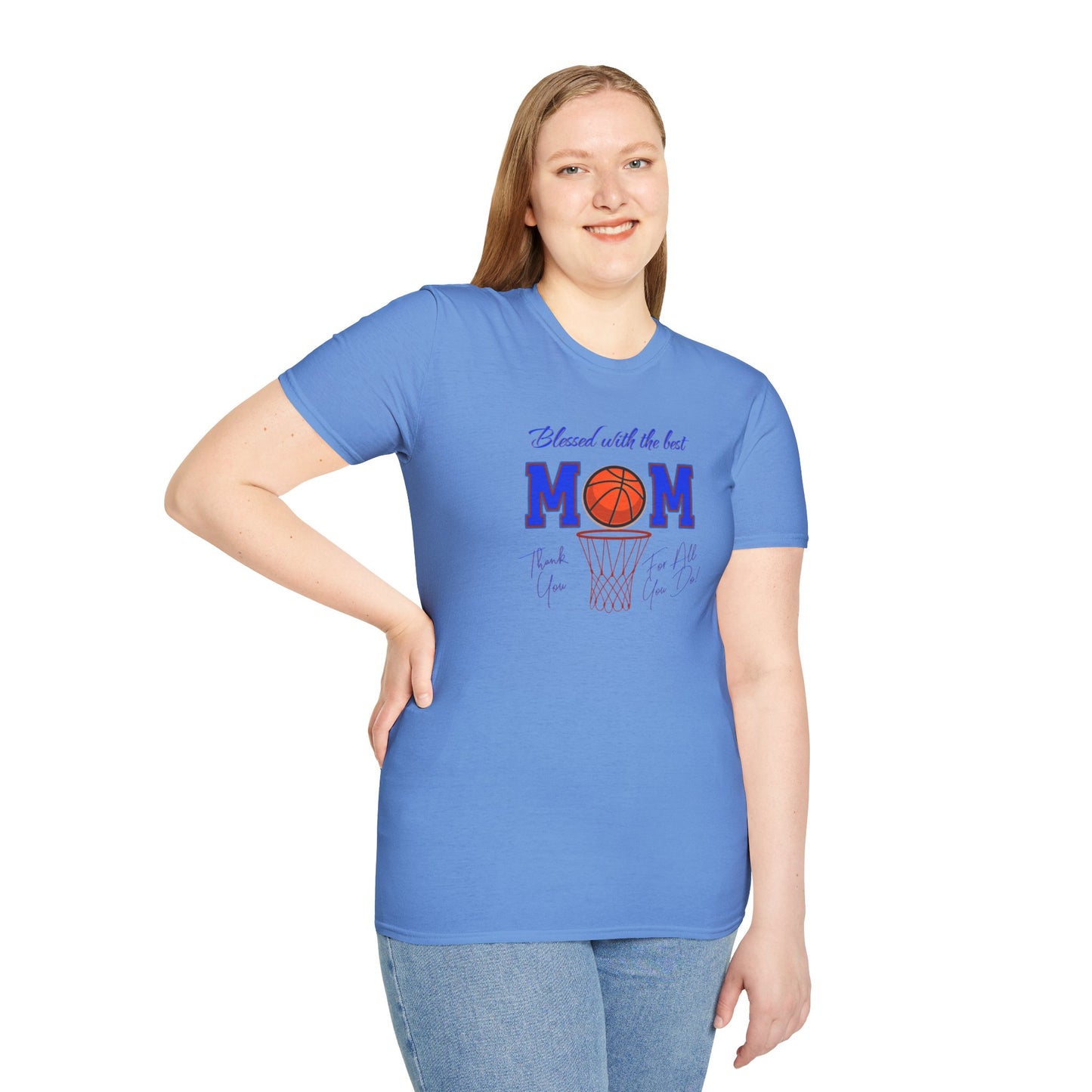 'Blessed with The Best Mom, Thank You For All You Do! Unisex Softstyle T-Shirt.