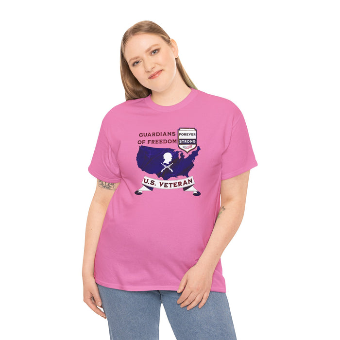 'Guardian Of Freedom, U.S. Veteran -Forever Strong-.' Unisex Cotton Tee.