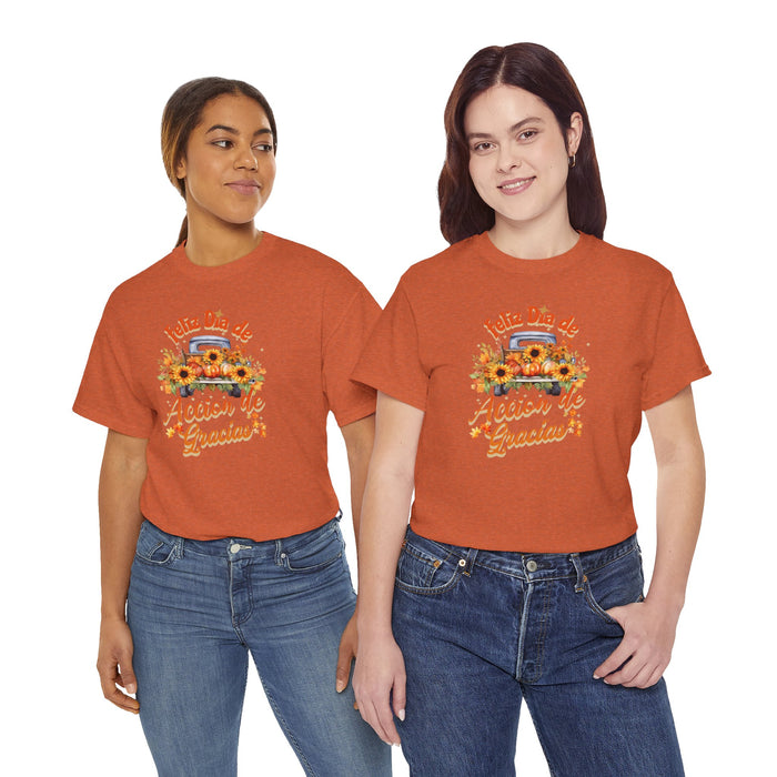 'Feliz Dia de Accion de Gracias' Unisex Heavy Cotton Tee.