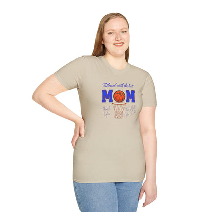 'Blessed with The Best Mom, Thank You For All You Do! Unisex Softstyle T-Shirt.