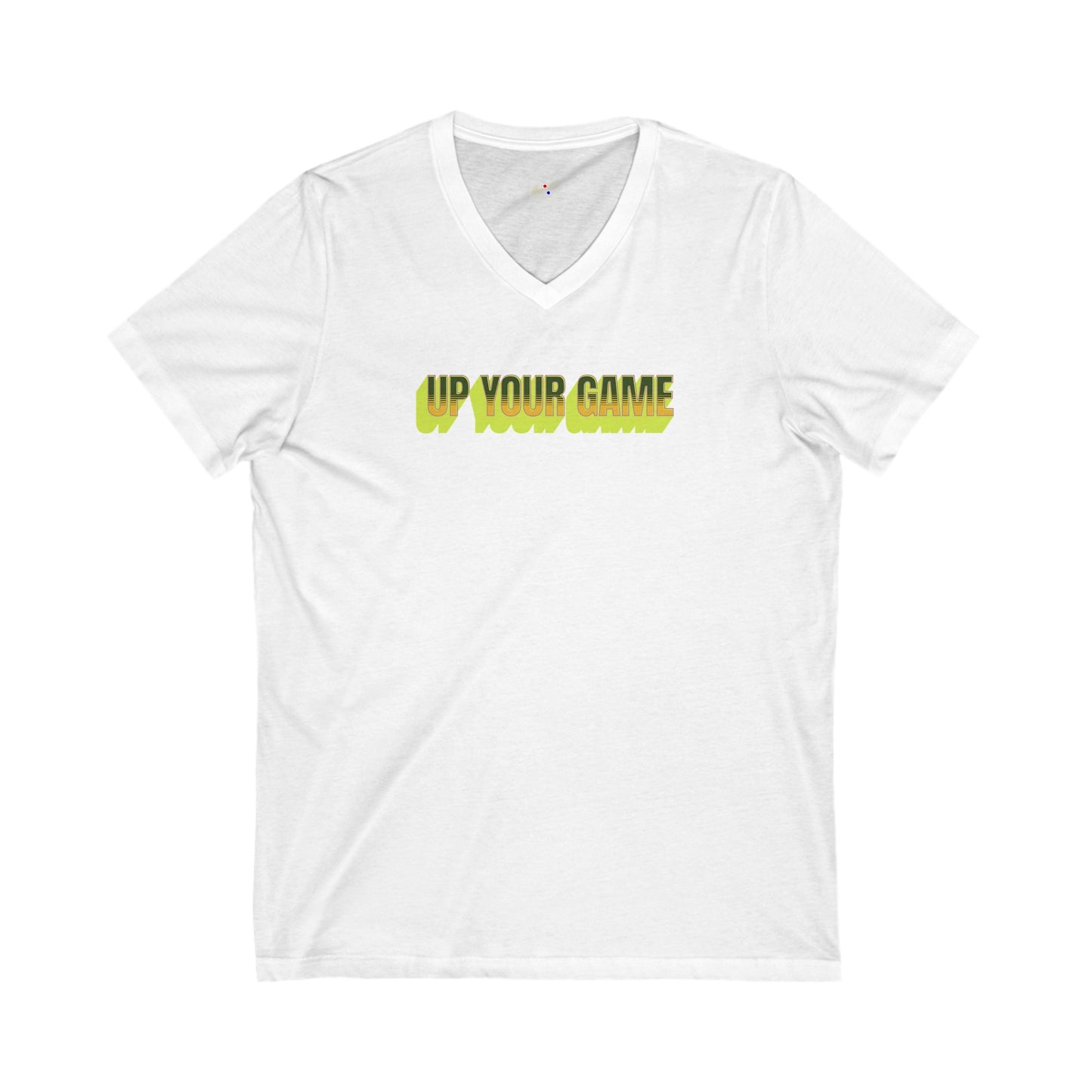 'Up Your Game' Unisex Jersey Short Sleeve V-Neck Tee.