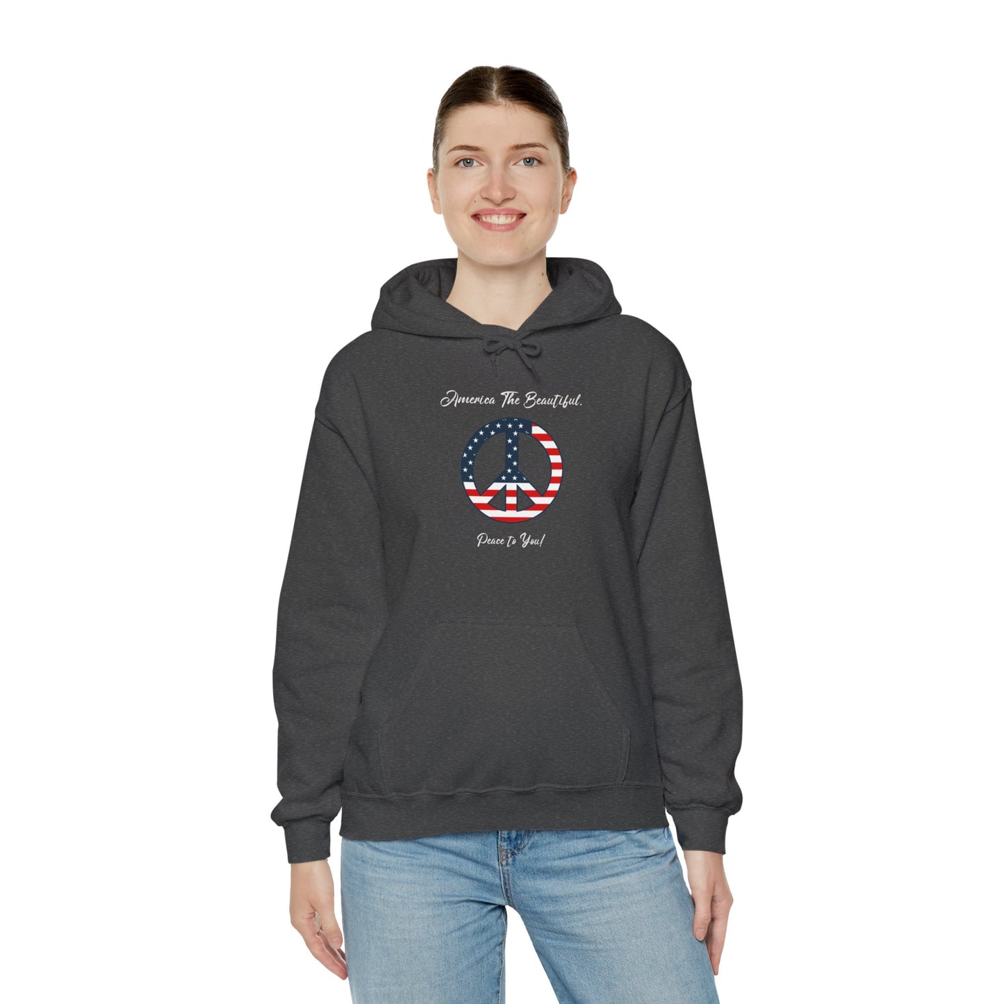 'America The Beautiful...Peace To You!' Unisex Heavy Blend™ Hooded Sweatshirt.