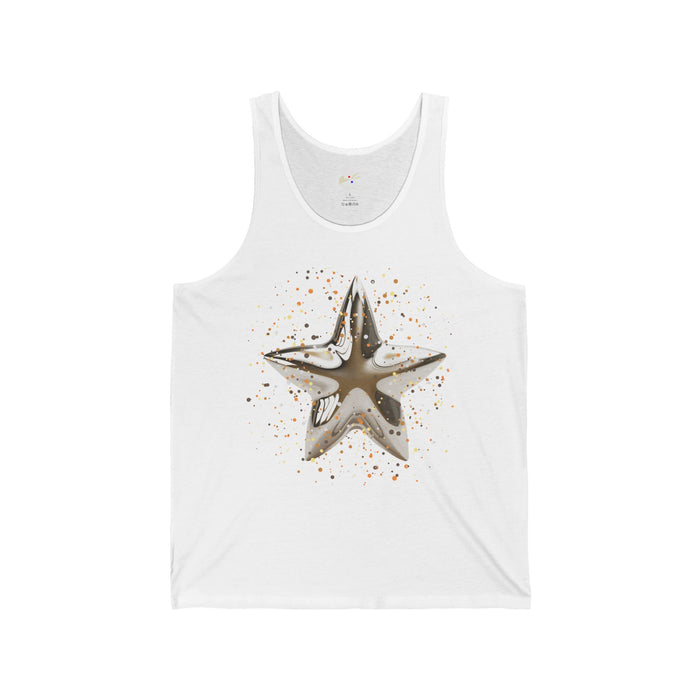 'Christmas Star Image' Unisex Jersey Tank.
