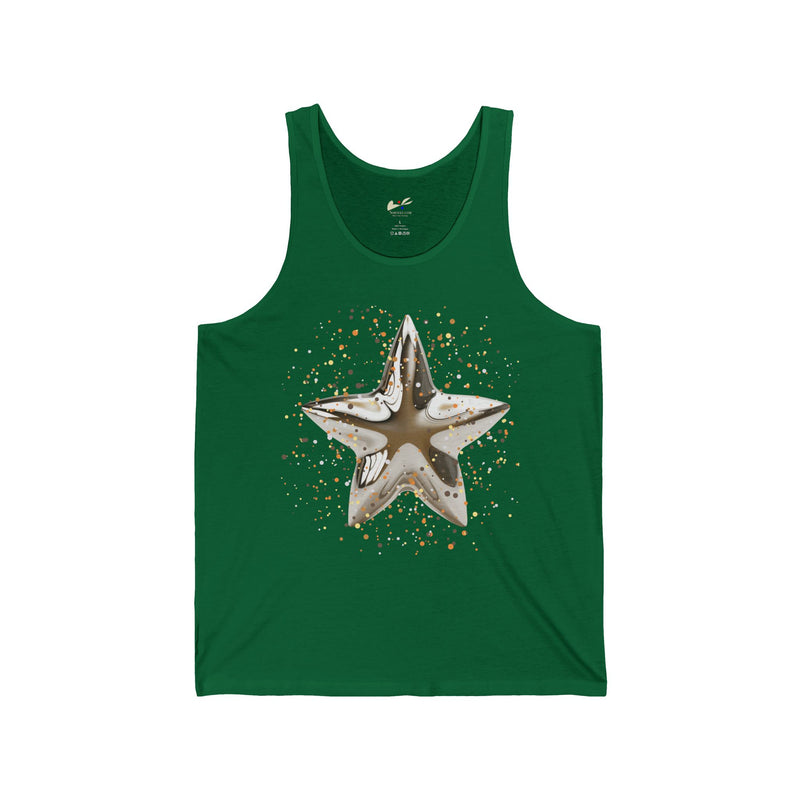 'Christmas Star Image' Unisex Jersey Tank.