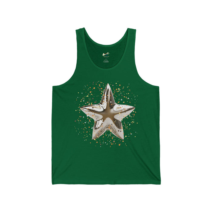 'Christmas Star Image' Unisex Jersey Tank.
