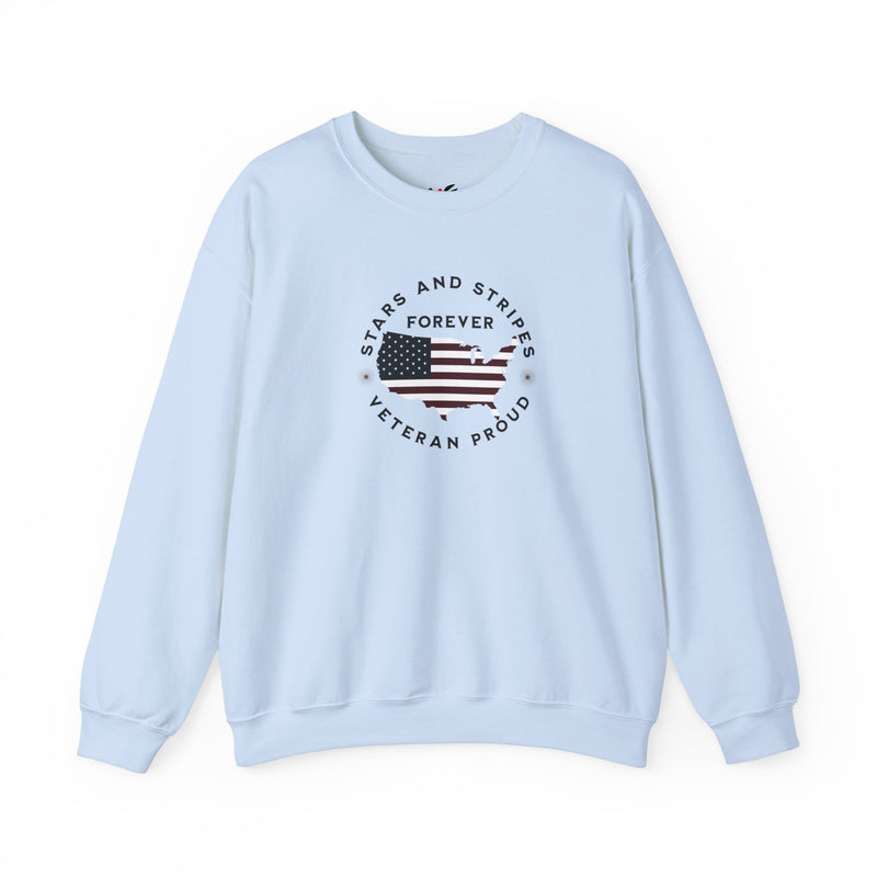 'Stars and Stripes Forever -Veteran Proud-'  Unisex Heavy Blend™ Crewneck Sweatshirt.