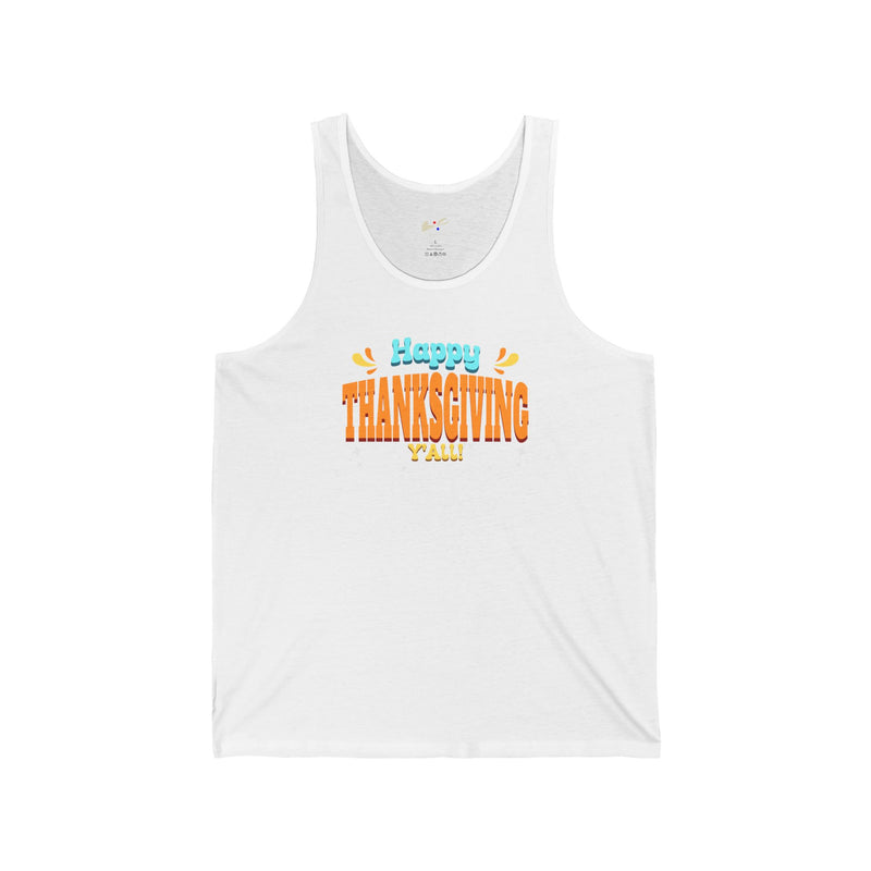 'Happy Thanksgiving, Y'all' Unisex Jersey Tank.