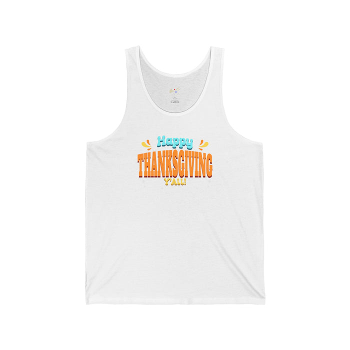 'Happy Thanksgiving, Y'all' Unisex Jersey Tank.