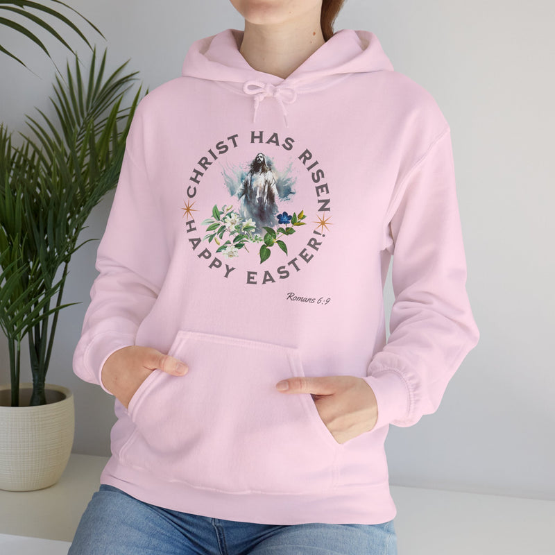 ' "Christ Has Risen"...Happy Easter!' Romans 6:9 Happy Easter Unisex Heavy Blend™ Hooded Sweatshirt.