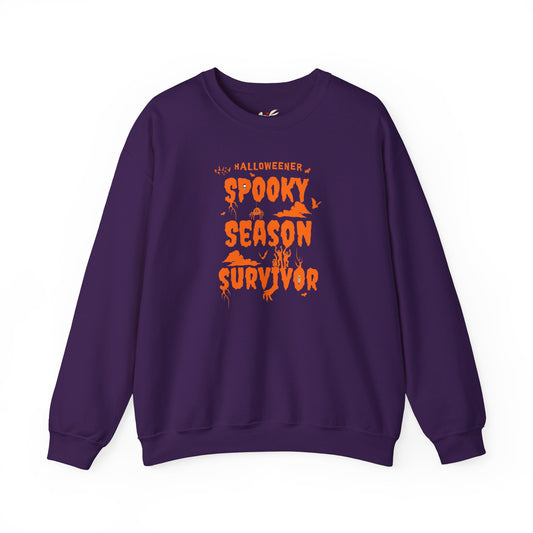 'Spooky Season Survivor' Unisex Heavy Blend™ Crewneck Sweatshirt.