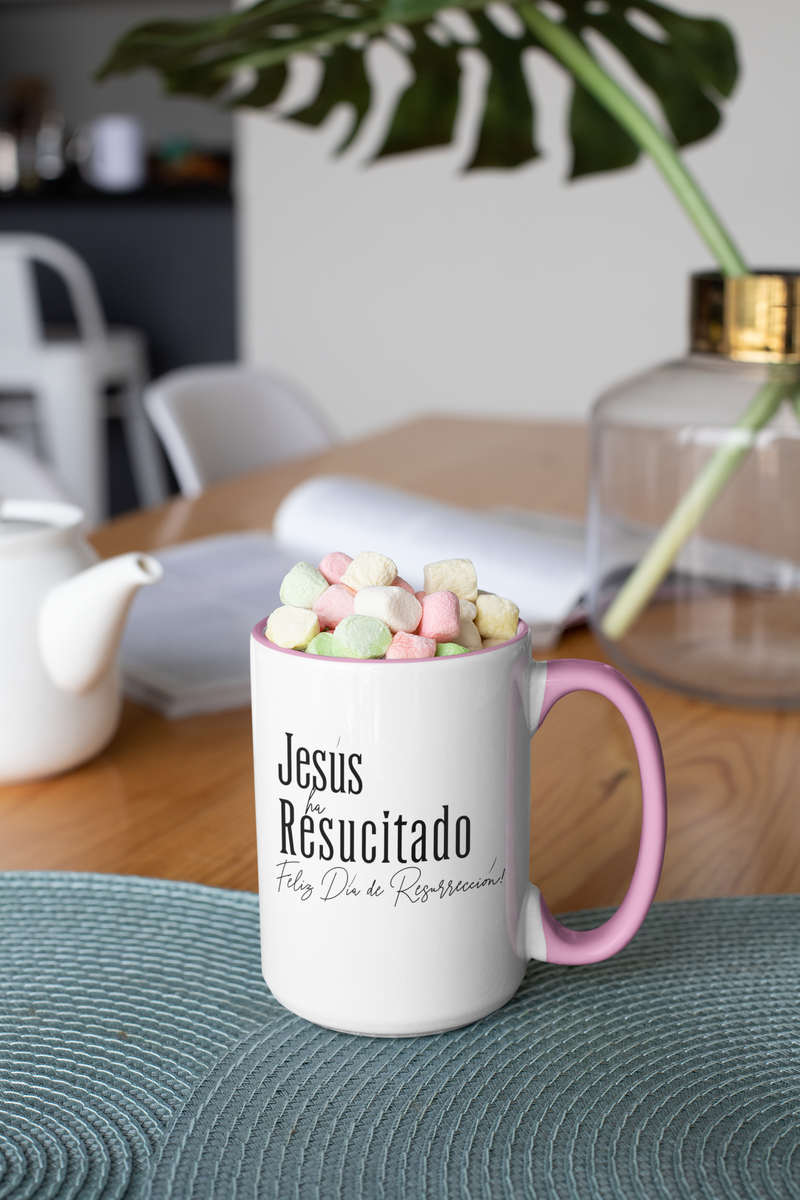 'Jesus ha Resucitado...Feliz Dia de Resurreccion!.' Spanish Accent Coffee Mug, 11oz. 15oz.