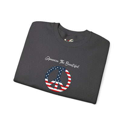 'America The Beautiful...Peace To You!' Unisex Heavy Blend™ Crewneck Sweatshirt.