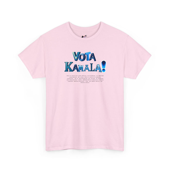 'Vota Kamala!, Vota en contra de la Gran Mentira, de dictaduras, de immunidad presidencial,  del acoso, Vota en contra de conductas criminales...' Unisex Heavy Cotton Tee