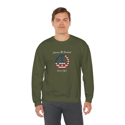 'America The Beautiful...Peace To You!' Unisex Heavy Blend™ Crewneck Sweatshirt.