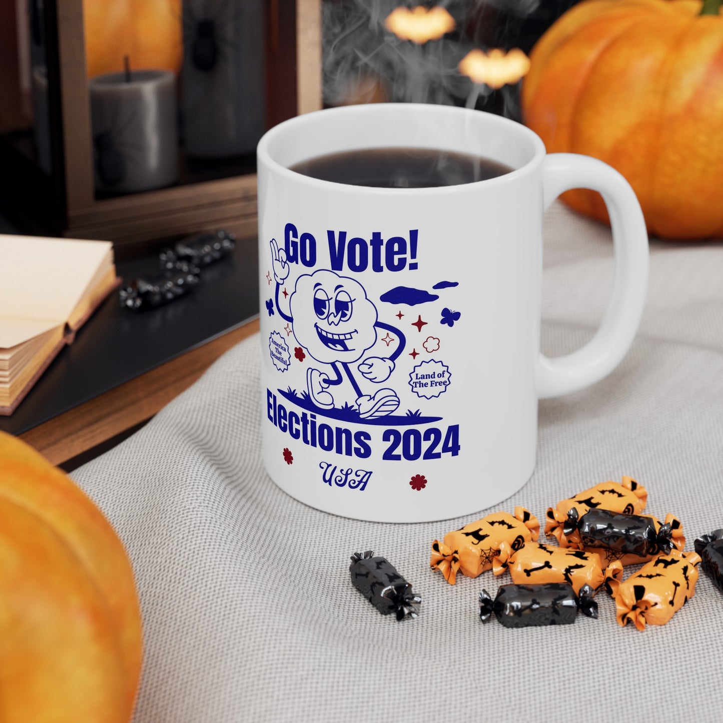 'Go Vote! Elections 2024 *USA*' White Ceramic Mug 11oz.