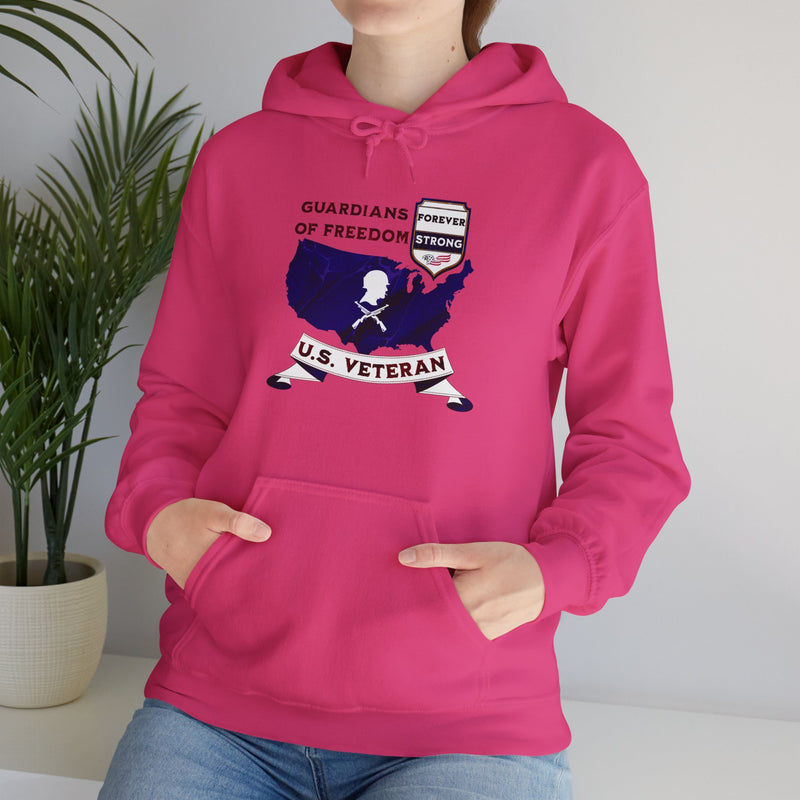 'Guardian Of Freedom, U.S. Soldier -Forever Strong-'. Unisex Heavy Blend™ Hooded Sweatshirt.