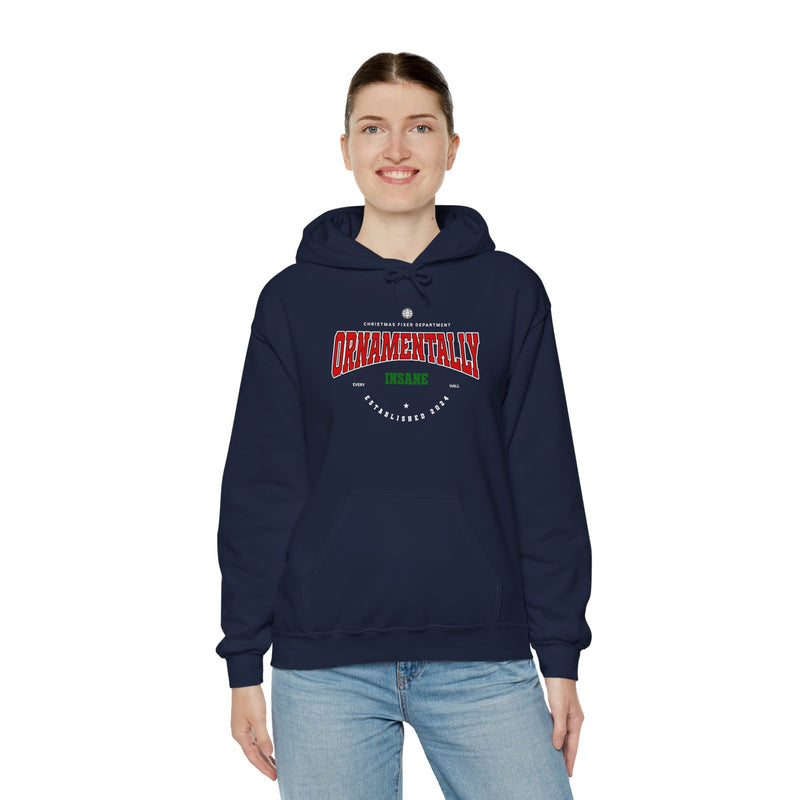 'Ornamentally Insane-Established 2024-' Unisex Heavy Blend™ Hooded Sweatshirt.