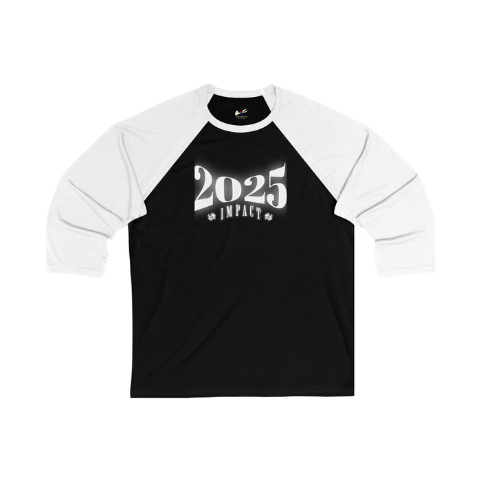 '2025 Impact' Unisex 3\4 Sleeve Baseball Tee.